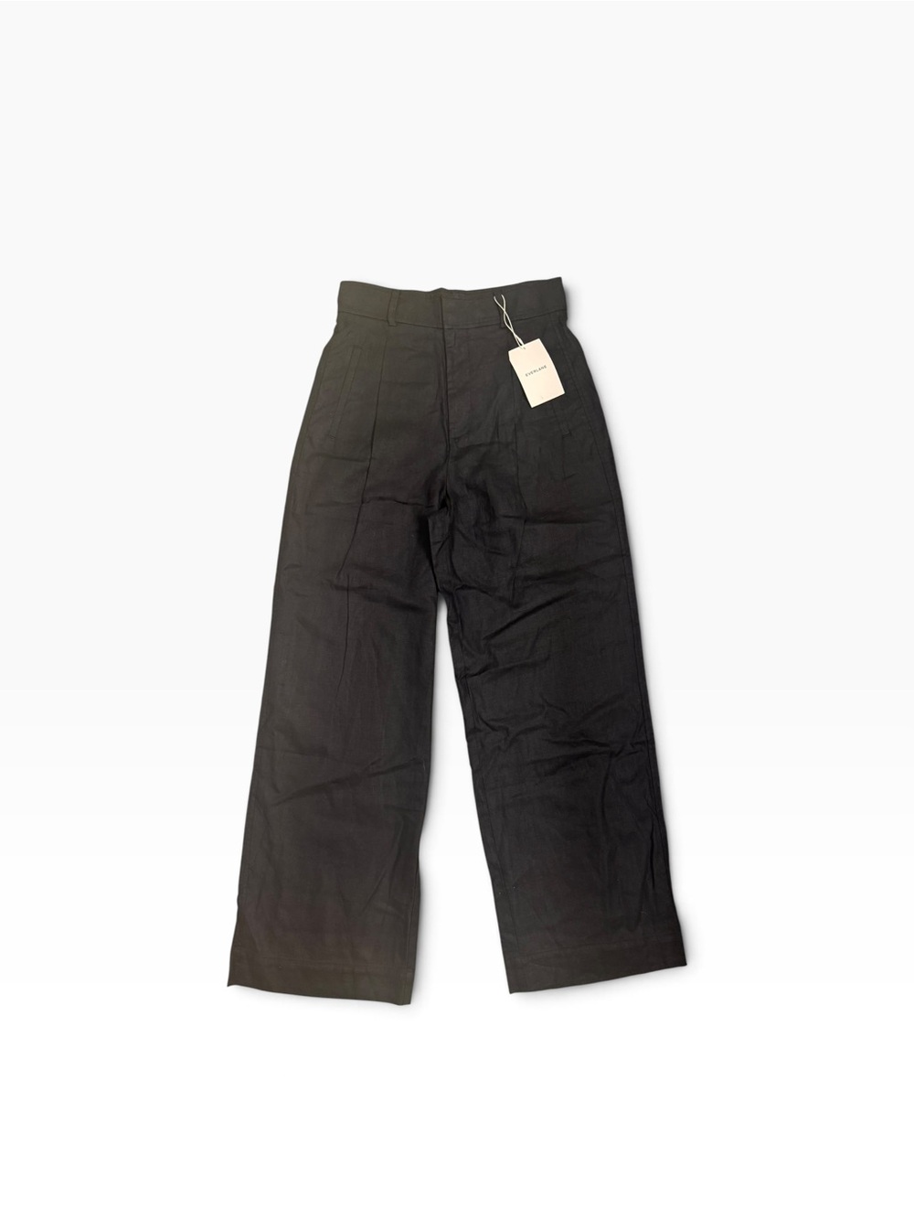 Everlane The Way-High Linen Wide-Leg Pants Black Size 2 NWT